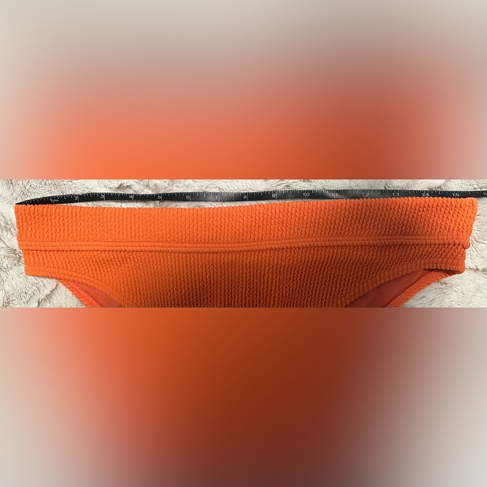 Billabong Coral Orange High Waist Ribbed Bikini Bottom Swimwear - Picture 10 of 10